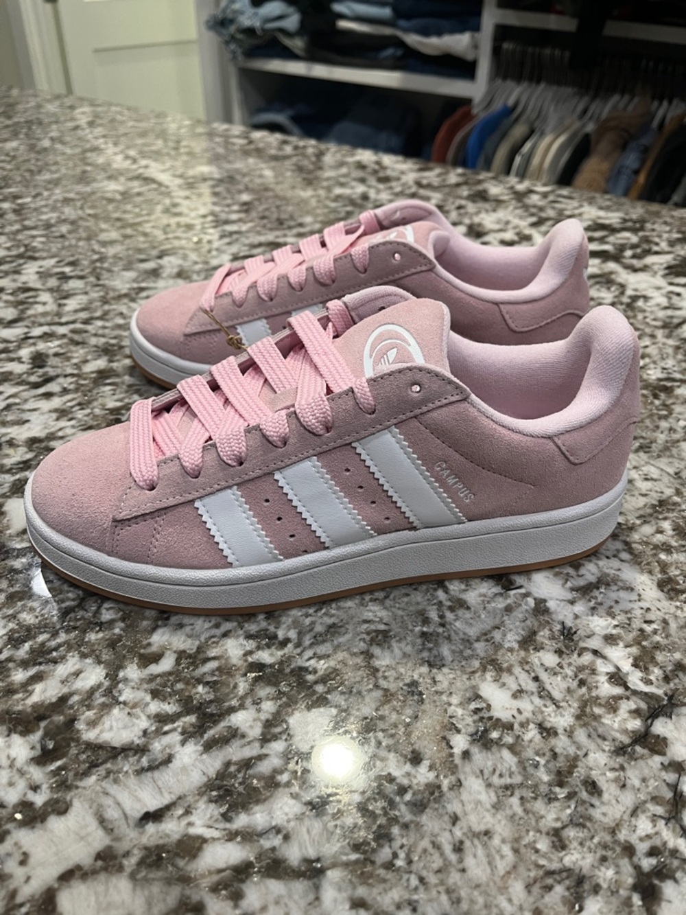 7Y / 8W adidas Campus 00s Pink White Stripes - Picture 4 of 9